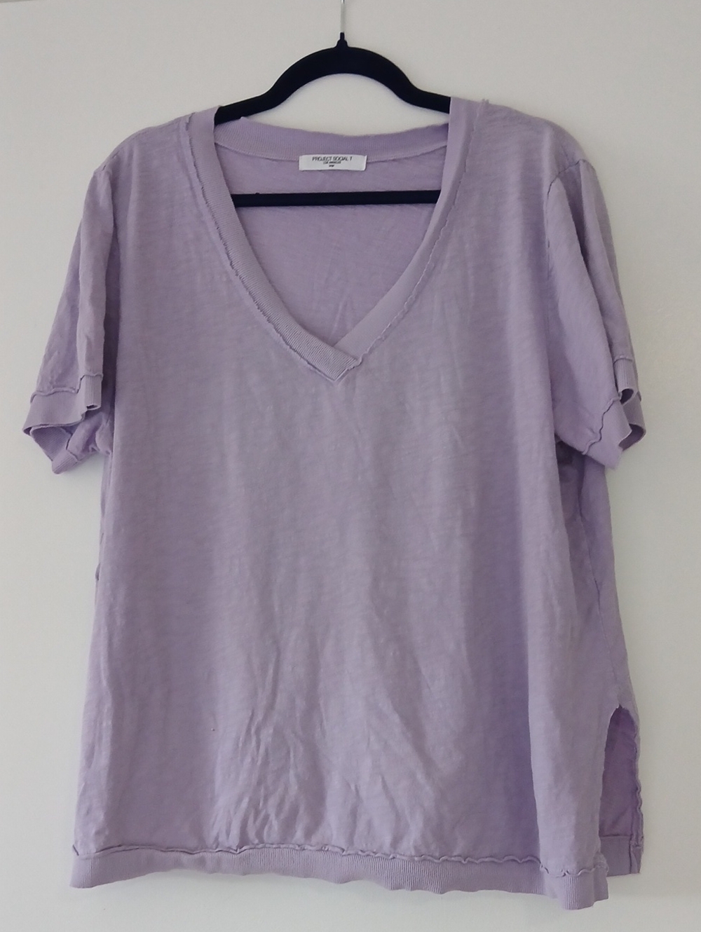 Project Social T Lavender V-Neck Short Sleeve Tee